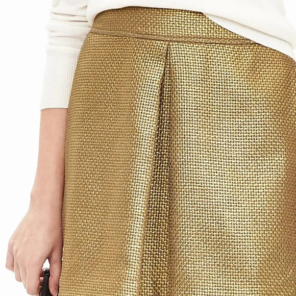 NWT Banana Republic  Coated Tweed Inverted Pleat Skirt - Picture 3 of 8